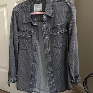 Thread & Supply Charcoal Striped Shirt